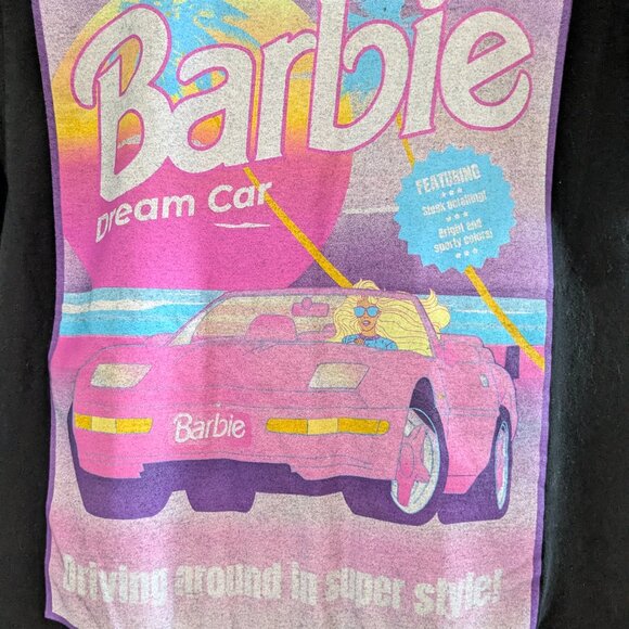 Barbie Women's Black Dream Car Graphic T-Shirt Size Small - Picture 3 of 9